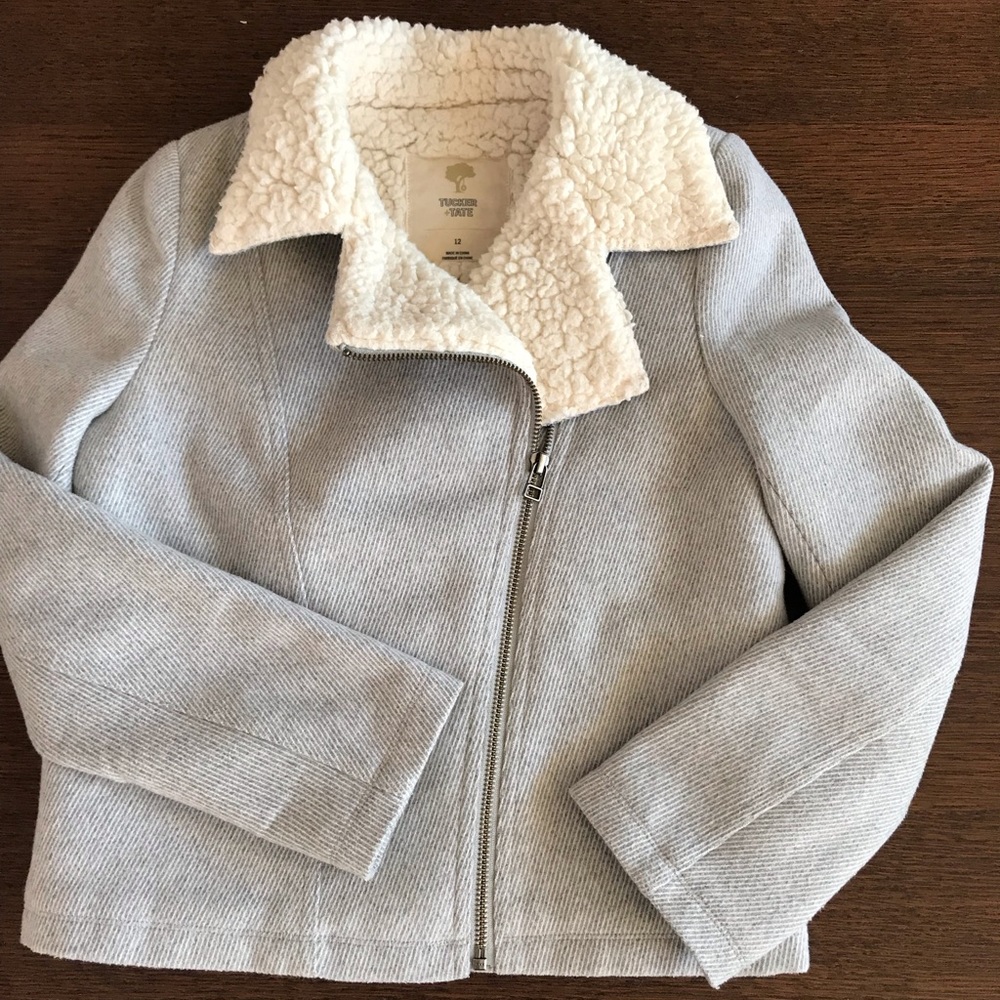 Tucker &Tate grey herringbone jacket size 12